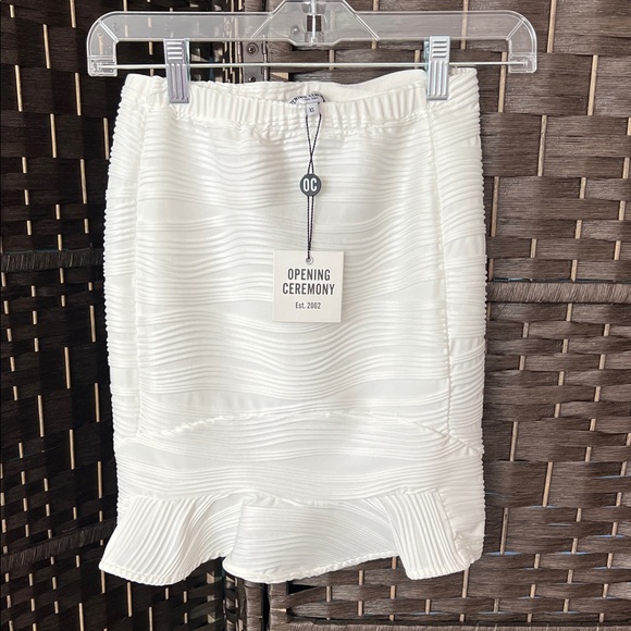 Opening Ceremony Ivory Textured Pencil Skirt, XS - Picture 1 of 7